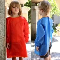 Long Sleeve Apron Drawing Painting Sand Tower Smock Kids Children Craft Art for Home Travel Outdoor - S/M/L