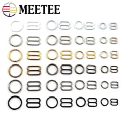 50Set 6-20mm Bra Bikini Buckle Metal Strap Buckles Underwear Sliders O D Rings Clasp Clothes Buttons Hook DIY Sewing Accessories