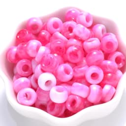 100Pcs Pony Beads 6x9mm Glitter Acrylic Beads Luminous Spacer Beads For Diy Craft Jewelry Bracelets Making Hair Supplies