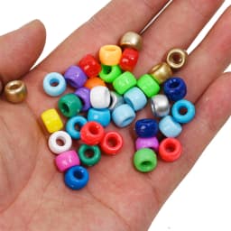 100Pcs Pony Beads 6x9mm Glitter Acrylic Beads Luminous Spacer Beads For Diy Craft Jewelry Bracelets Making Hair Supplies