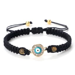Women Crystal Blue Evil Eye Braided Bracelet Turkish Healing Yoga Couple Bracelet&Bangles Chain Pulsera Jewelry Gift Wholesale