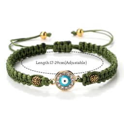Women Crystal Blue Evil Eye Braided Bracelet Turkish Healing Yoga Couple Bracelet&Bangles Chain Pulsera Jewelry Gift Wholesale
