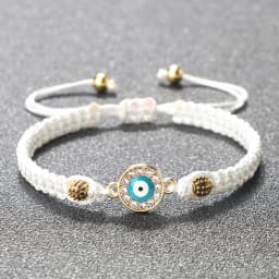 Women Crystal Blue Evil Eye Braided Bracelet Turkish Healing Yoga Couple Bracelet&Bangles Chain Pulsera Jewelry Gift Wholesale