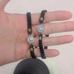 Women Crystal Blue Evil Eye Braided Bracelet Turkish Healing Yoga Couple Bracelet&Bangles Chain Pulsera Jewelry Gift Wholesale