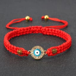 Women Crystal Blue Evil Eye Braided Bracelet Turkish Healing Yoga Couple Bracelet&Bangles Chain Pulsera Jewelry Gift Wholesale