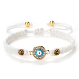 Women Crystal Blue Evil Eye Braided Bracelet Turkish Healing Yoga Couple Bracelet&Bangles Chain Pulsera Jewelry Gift Wholesale