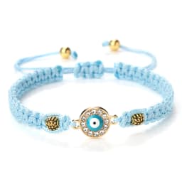 Women Crystal Blue Evil Eye Braided Bracelet Turkish Healing Yoga Couple Bracelet&Bangles Chain Pulsera Jewelry Gift Wholesale