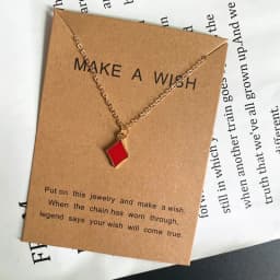 Statement Pork Design Pendant Necklace Small Square Heart Fashion Choker Necklace Gift for Friend Popular Neck Jewelry
