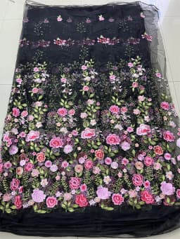 New Product Rose Mesh Embroidered Fabric Autumn Plant Evening Dress Lace Fabric Clothing DIY Dress Fabric Lace