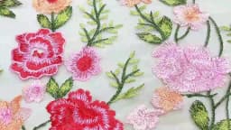 New Product Rose Mesh Embroidered Fabric Autumn Plant Evening Dress Lace Fabric Clothing DIY Dress Fabric Lace