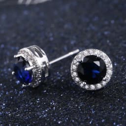 Huitan Classic Round Cubic Zirconia Prong Setting Women's Stud Earring 6 Color Delicate Wedding Engagement Evening Party Jewelry