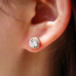Huitan Classic Round Cubic Zirconia Prong Setting Women's Stud Earring 6 Color Delicate Wedding Engagement Evening Party Jewelry