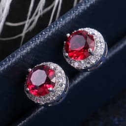 Huitan Classic Round Cubic Zirconia Prong Setting Women's Stud Earring 6 Color Delicate Wedding Engagement Evening Party Jewelry
