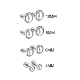 LUXUSTEEL Trendy Imitation Pearl Earrings For Women Stainless Steel Screw-Back Stud Earrings Geometric Wedding Jewelry Gifts