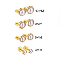 LUXUSTEEL Trendy Imitation Pearl Earrings For Women Stainless Steel Screw-Back Stud Earrings Geometric Wedding Jewelry Gifts