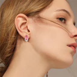 Huitan Gorgeous Teardrop CZ Stud Earrings Bridal Wedding Engagement Accessories Pink/Blue Elegant Women Earrings Fashion Jewelry