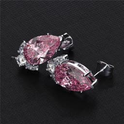 Huitan Gorgeous Teardrop CZ Stud Earrings Bridal Wedding Engagement Accessories Pink/Blue Elegant Women Earrings Fashion Jewelry