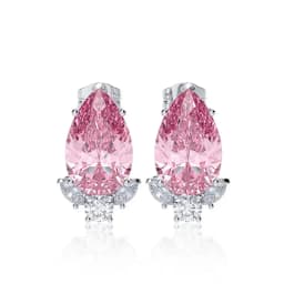 Huitan Gorgeous Teardrop CZ Stud Earrings Bridal Wedding Engagement Accessories Pink/Blue Elegant Women Earrings Fashion Jewelry
