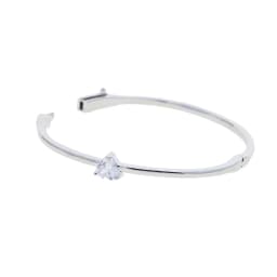 Single 5A Heart Shaped Cubic Zirconia CZ Bangle Bracelet For Women Wholesale Simple Classic Jewelry