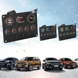 12V 24V 5 Button LED Switch Panel Light Toggle USB Chargers 3.0 Volt Gauge For Car Marine Boat Truck Trailer Caravan Accessories