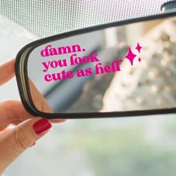 Mirror Affirmation Decal Damn You Look Cute As Hell Quote Viny Sticker Bridesmaid Gift Salon Decals Car Mirror Stickers Decor