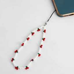 New Trendy Mobile Strap Phone Charm Cherry Beaded Phone Chain Jewelry For Women Anti-Lost Lanyard Gift Keychain Wholesales