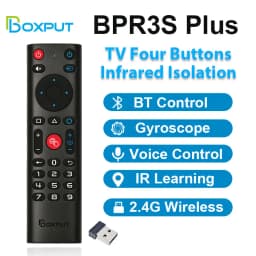 BOXPUT BPR3S Plus Air Mouse Voice Control Dual‑Mode Bluetooth 5.0 2.4GHz IR Learning 6‑Axis Gyro Remote Control Android TV Box