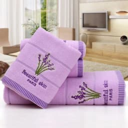 High Quality Bath Towel Cotton Embroidery Lavender Aromatherapy Soft Hand Face Towel Sheet Set 34 X 74cm Bath Towel