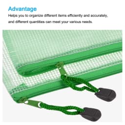 6Pcs Waterproof PVC Mesh Zipper Pouch A5/A6/B6/B8 Size File Document Pockets Bill Bags Folders for Office Home Stationery Supply