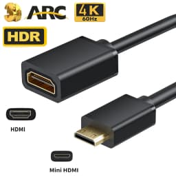 Cable Mini HDMI to HDMI Cable HDMI Type C Ultra Short HDMI Mini HDMI Cable for Digital Camera Tablets Laptop 4K 60Hz HDMI 2.0