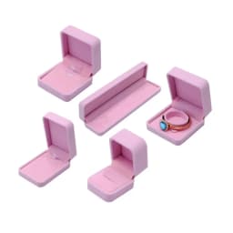 Elegant Pink Velvet Jewelry Box Ring Box Wedding Earrings Necklace Bracelet Storage Organizer Gift Set Box