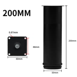 Black Stainless Steel Adjustable Foot Cabinet Sofa Cabinet Foot Adjustable Furniture Foot Support Legs TV Bed Coffee Table Foot