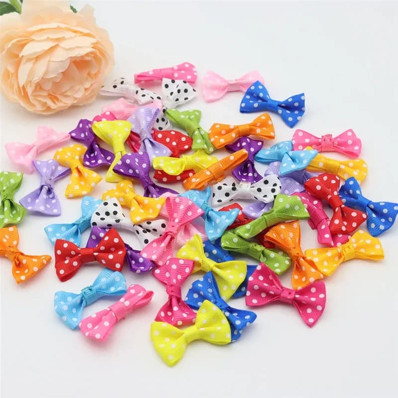 50/100pcs Size 2cmx3.5cm mini polka dot bow waist bow tie clothing diy accessories jewelry small bow tie headwear accessories