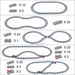 Marumine MOC Block Train Straight Curved Track Crossover Parts Railway Switch Big Size Building Bricks City View Accessories