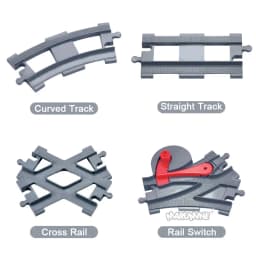 Marumine MOC Block Train Straight Curved Track Crossover Parts Railway Switch Big Size Building Bricks City View Accessories