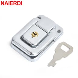 NAIERDI 6PCS Mild Steel Hasp Cabinet Boxes Spring Loaded Latch Catch Toggle Hasp For Sliding Door Window Hardware Tool Box Lock