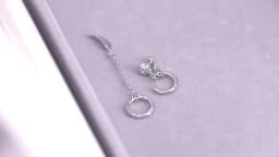 VENTFILLE 925 Sterling Silver Asymmetric Feather Earrings White Moonstone Pendant Earrings Ladies Gifts Handmade Jewelry