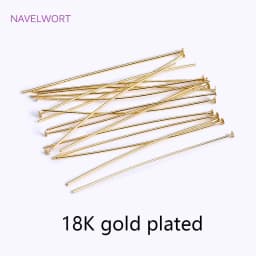 50pcs/Lot Brass Ball Head/Flat Head/Eye Head Pins Supplies For Jewelry 18K Gold Plated Pins DIY Beading Accessories Wholesale