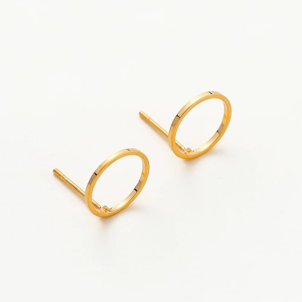 10pcs/lot 4 Styles 14K 18K Gold Plated Post Earrings Findings Round Stud Earring Hooks Accessories DIY Jewelry Making Supplies