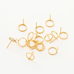 10pcs/lot 4 Styles 14K 18K Gold Plated Post Earrings Findings Round Stud Earring Hooks Accessories DIY Jewelry Making Supplies