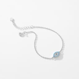 MODIAN Pure 925 Sterling Silver Fashion Natural Turquoise Blue Eyes Bracelet Chain Link For Women Pave Setting CZ Fine Jewelry
