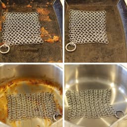 Leeseph Kitchen Cleaning Ring Stainless Steel Cleaner Chainmail Scrubber Accessories Reusable Washing Net Cleaning Tool for Home