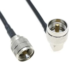 RG58 UHF to UHF PL259 SO239 Male Female Plug Jack Right Angle Crimp Coaxial Connector RF antenna extension coax cable 50ohm 5M