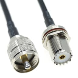 RG58 UHF to UHF PL259 SO239 Male Female Plug Jack Right Angle Crimp Coaxial Connector RF antenna extension coax cable 50ohm 5M