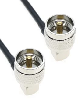 RG58 UHF to UHF PL259 SO239 Male Female Plug Jack Right Angle Crimp Coaxial Connector RF antenna extension coax cable 50ohm 5M