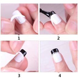 2pcs French Manicure Nail Wraps Stickers, Nail Art Form Fringe Tip Guides for DIY Nail Decoration