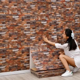 3D Wall Sticker 70cmx10m Continuous Retro Imitation Brick Wallpaper Self Adhesive Waterproof Wallcovering Living Room Wall Decor