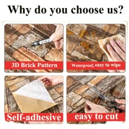 3D Wall Sticker 70cmx10m Continuous Retro Imitation Brick Wallpaper Self Adhesive Waterproof Wallcovering Living Room Wall Decor