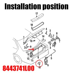 8443741L00 Car Trunk Boot Torsion Bar Clip Fastener Rivet For Nissan Almera Bluebird Sunny Tiida Pulsar Sentra Skyline Sylphy