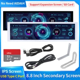 8.8 Inch IPS Type C Secondary Screen USB-C Interface Computer Monitoring CPU GPU RAM Dislpay Smart Screen No Need AIDA64